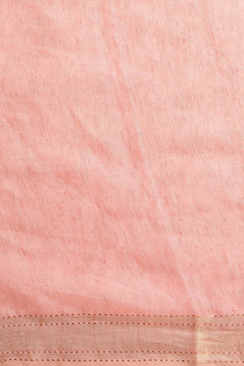 Light Orange Pure Cotton Linen Bhagalpuri Saree image number null