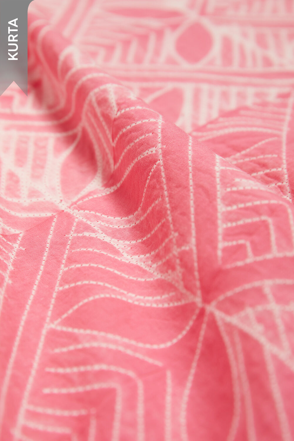 Pink Tie and Dye Shibori Pure Cotton Unstitched Suit Set image number null