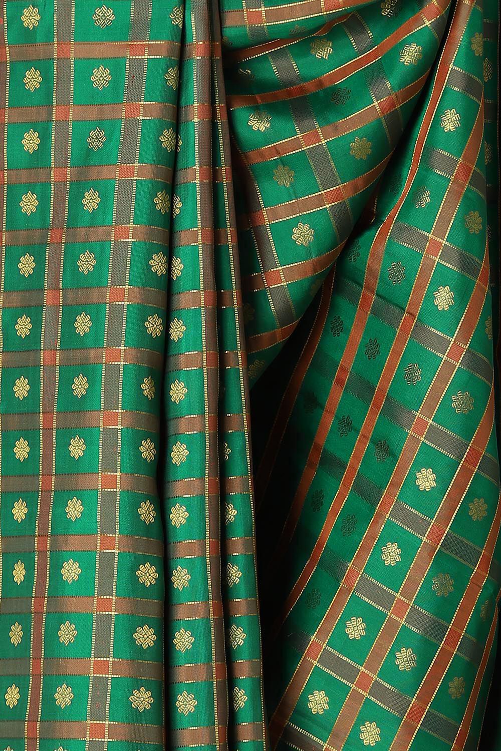 Green Pure Silk Kanjivaram Saree image number null