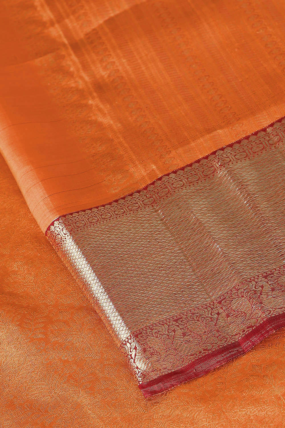 Orange Pure Silk Kanjivaram Saree image number null