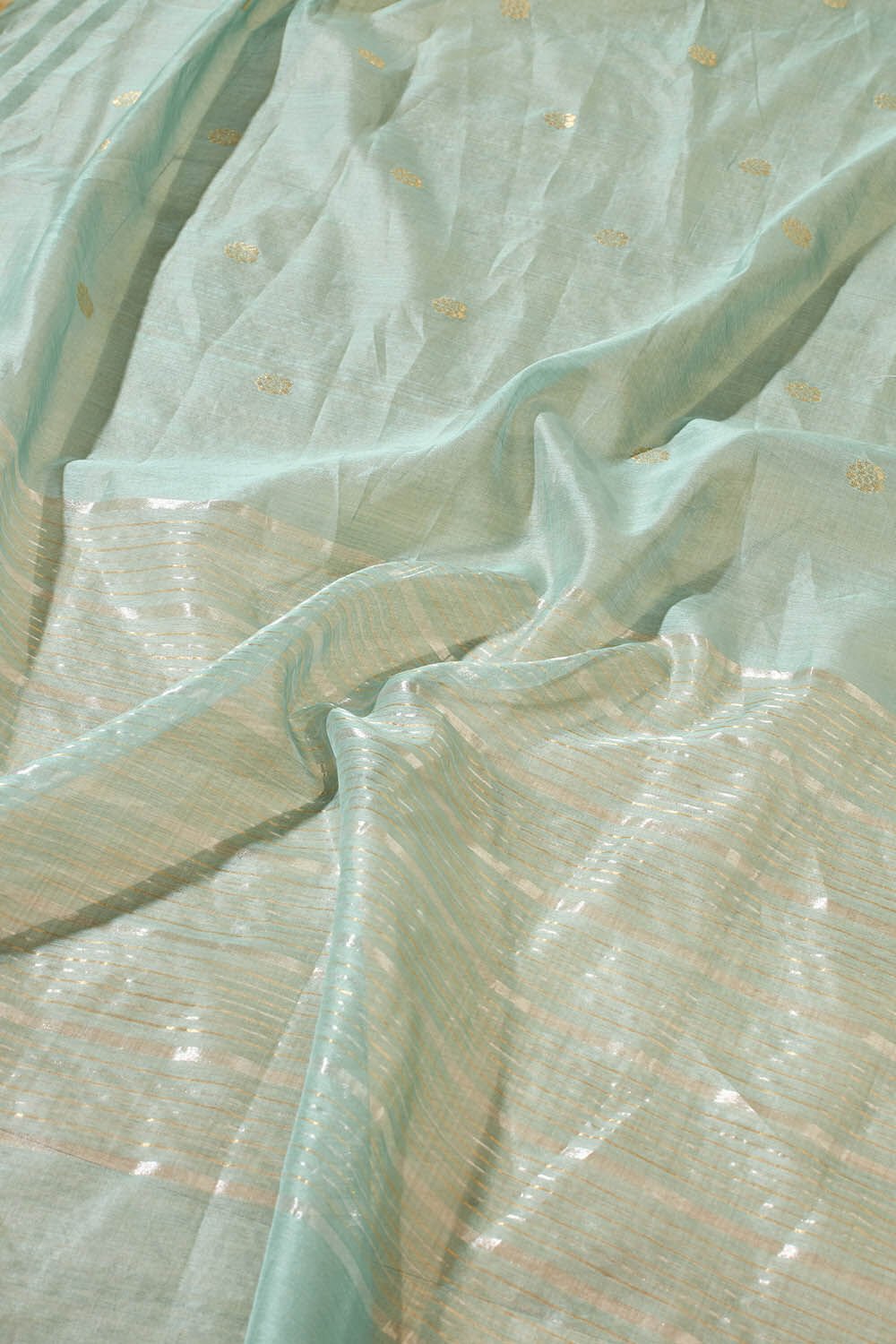 Green Woven Pure Silk Cotton Chanderi Saree image number null
