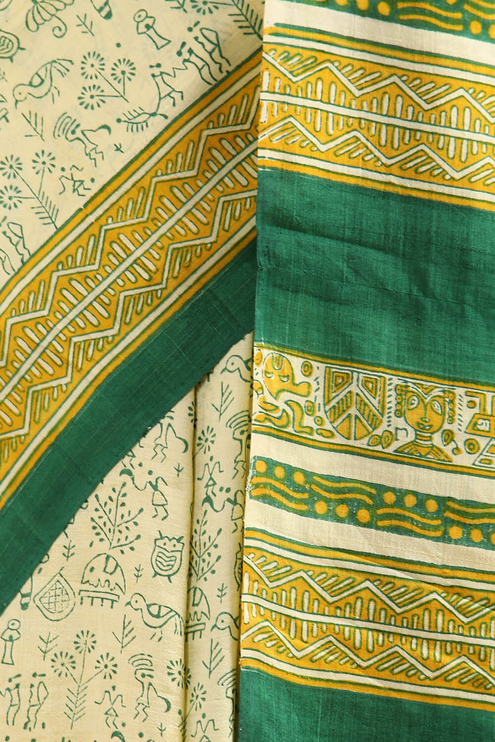 Green Pure Silk Printed Saree image number null