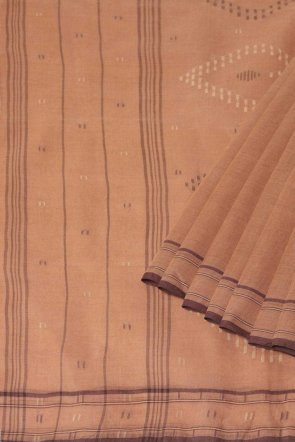 Brown Pure Cotton Bengal Saree image number null