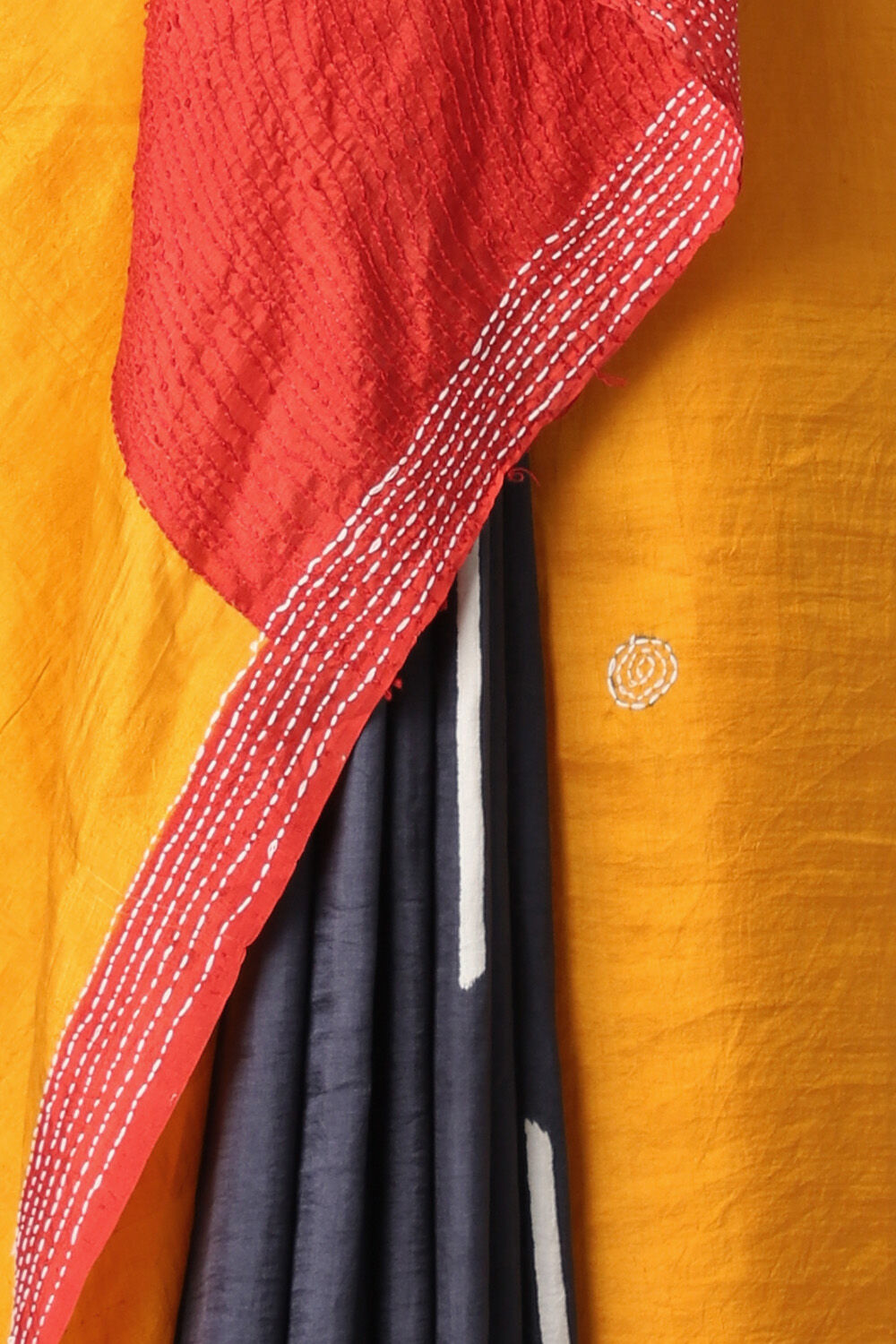 Yellow Pure Silk Hand Saree image number null