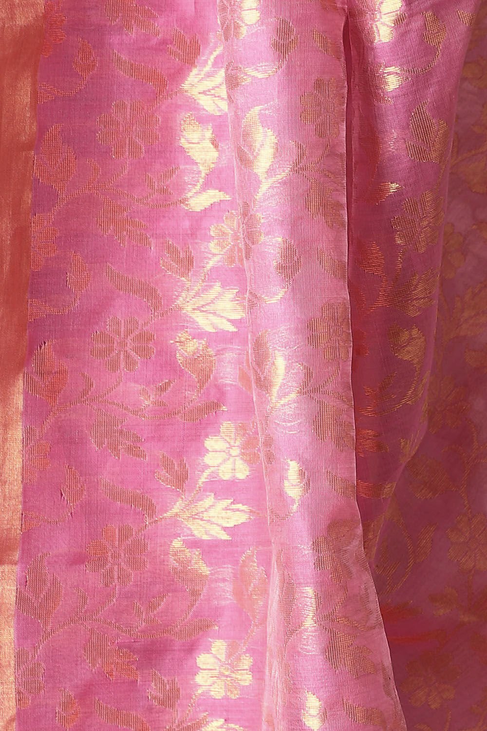 Light Pink Pure Silk Cotton Chanderi Saree image number null