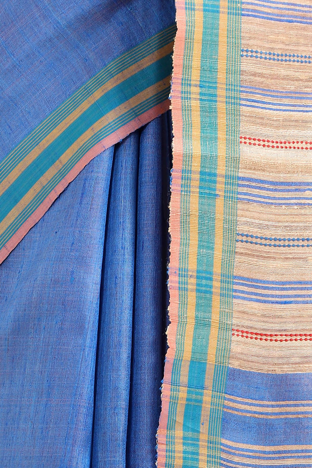 Blue Pure Tussar Silk Bhagalpuri Saree image number null