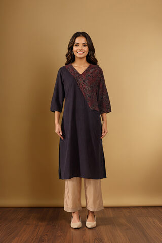 Black Pure Cotton Ajrakh Kurta thumbnail image number null