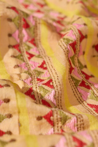 Yellow Kantha Embroidered Pure Cotton Bengal Saree thumbnail image number null