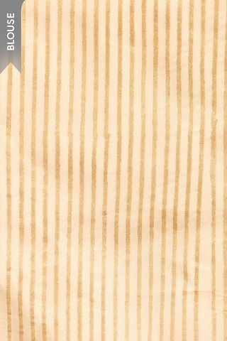 Off White Block Printed Pure Silk Cotton Saree thumbnail image number null