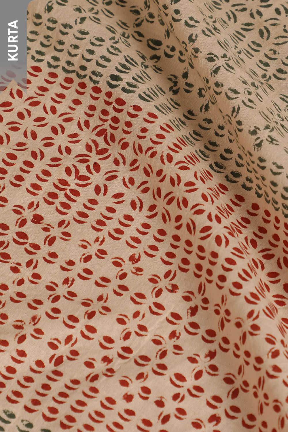 Beige Bagru Block Printed Pure Cotton Unstitched Suit Set image number null