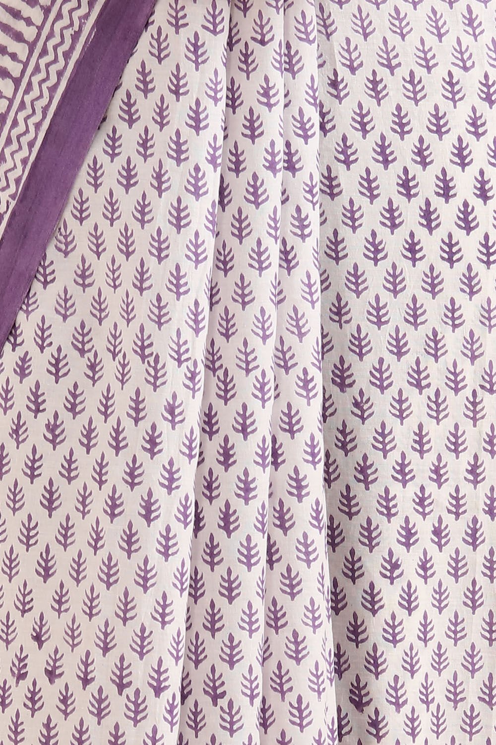 Off Pure White Cotton Sanganeri Printed image number null