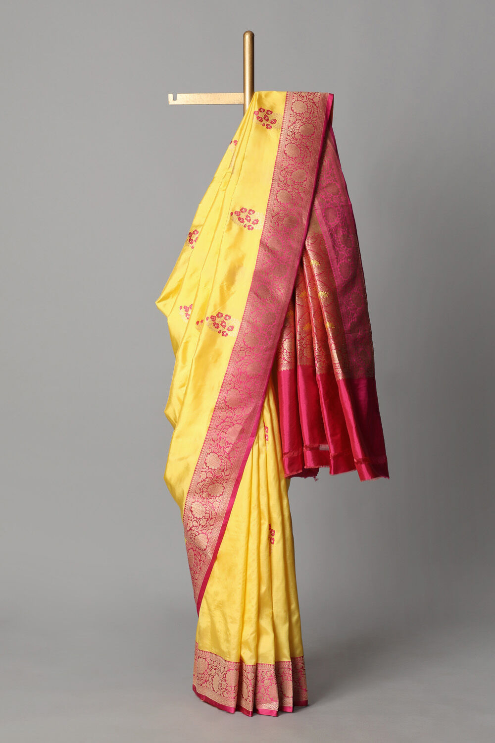 Light Yellow Pure Silk Banarasi Saree image number null
