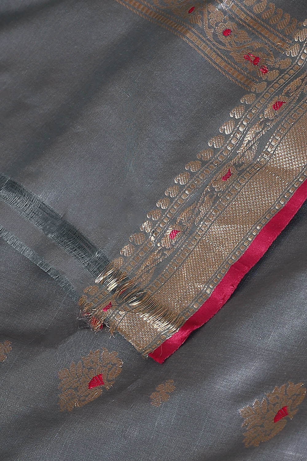 Grey Pure Silk Banarasi Saree image number null