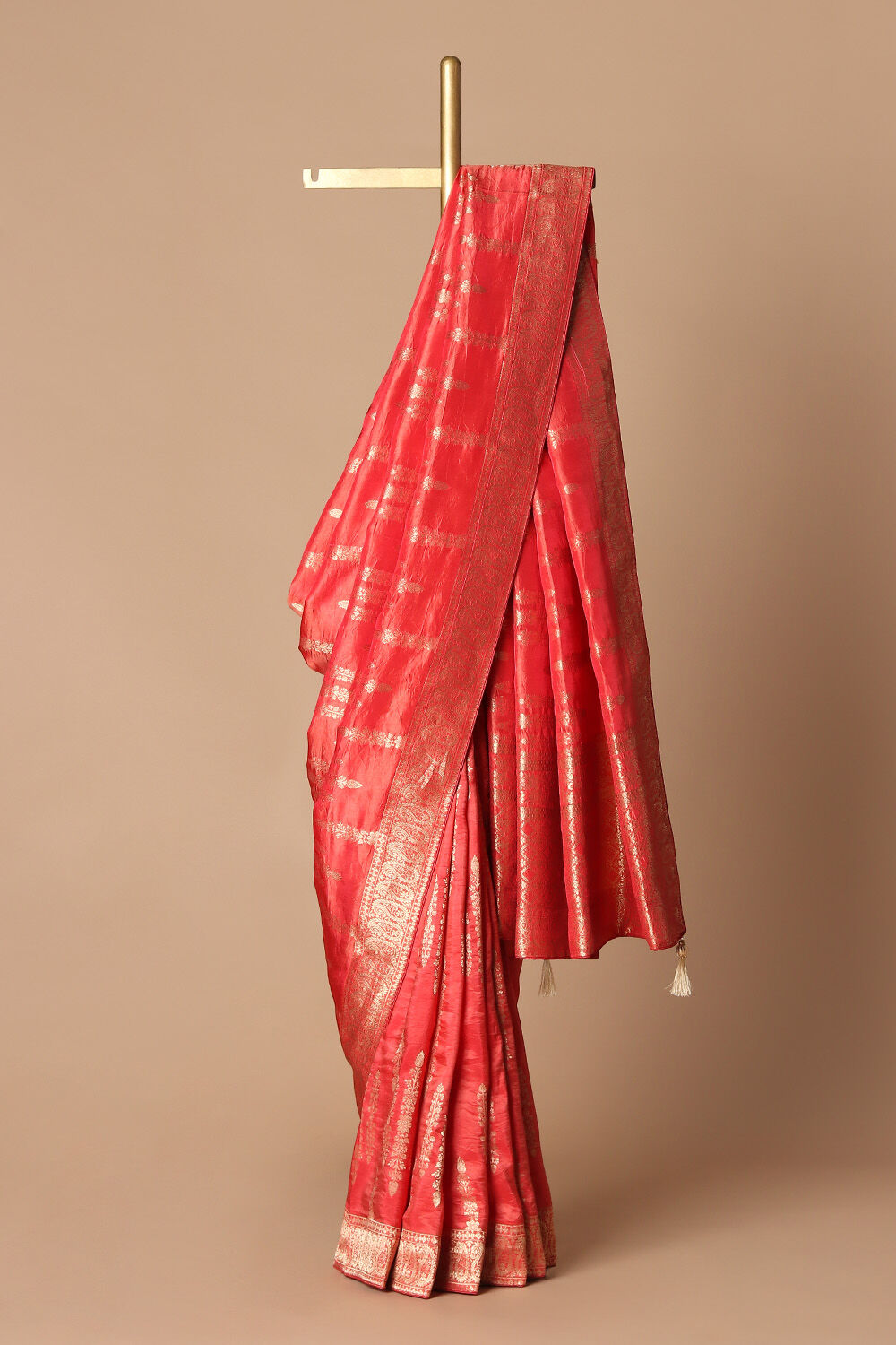 Red Luxe Woven Saree image number null