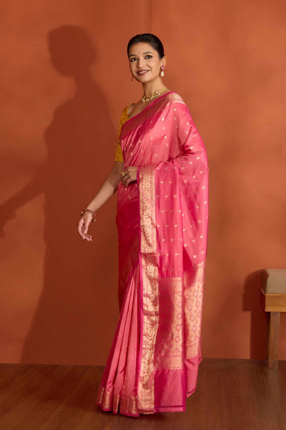 Light Pink Silk Viscose Cutwork Banarasi Saree image number null