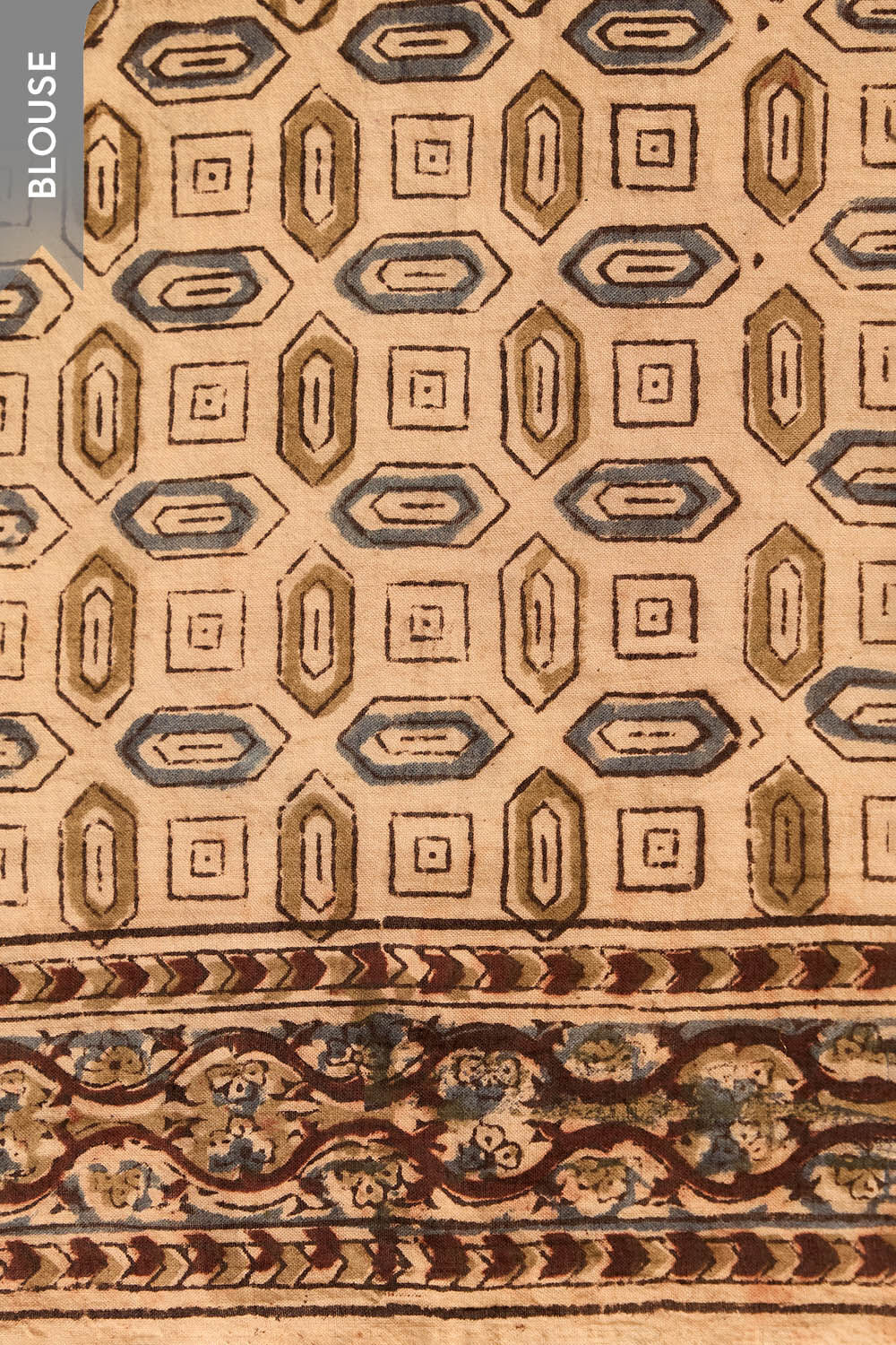 Beige Printed Kalamkari Machilipatnam Pure Cotton Saree image number null
