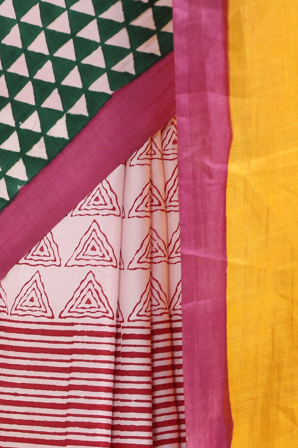 Yellow Pure Silk Printed Saree image number null