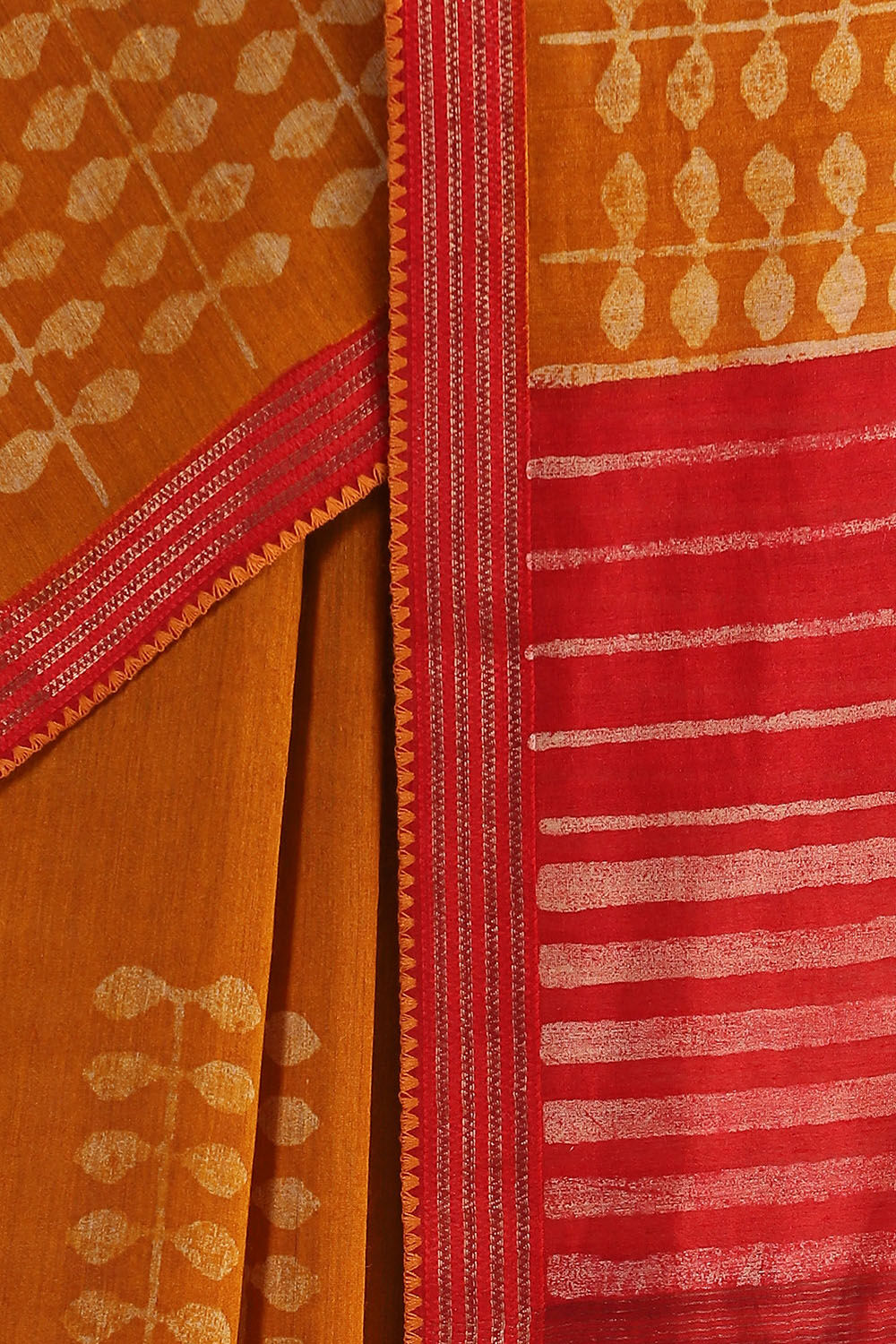 Yellow Pure Tussar Vanya Printed Saree image number null