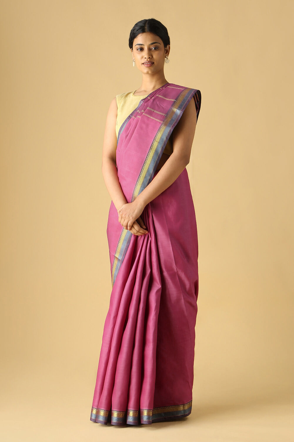 Pink Pure Silk Kanjivaram Saree image number null