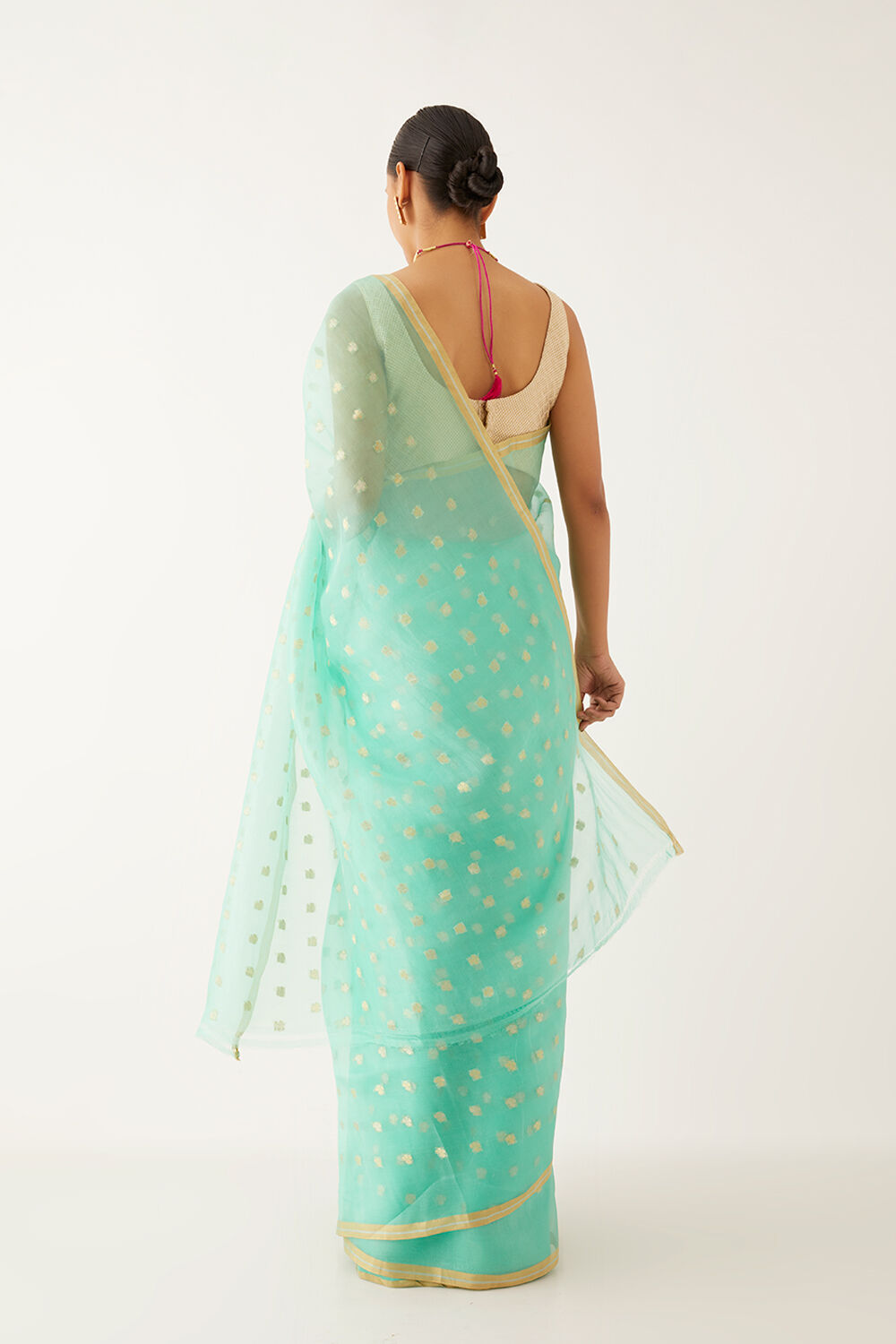 Light Green Pure Organza Banarasi Saree image number null