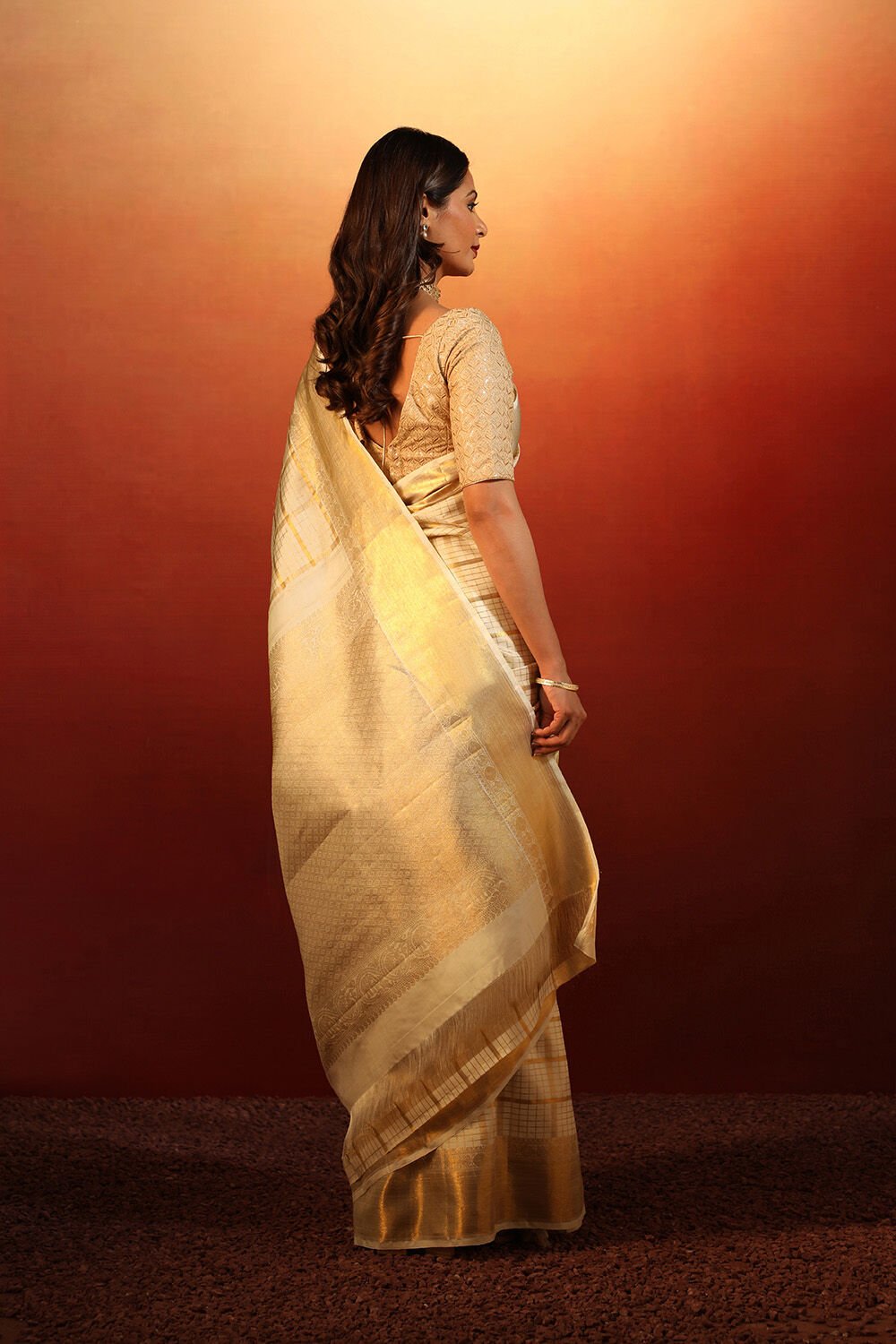 Off White Woven Pure Silk Kanjivaram Saree image number null
