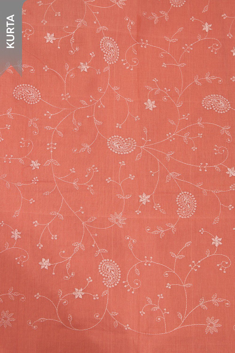 Light Orange Pure Cotton Embroidered Unstitched Suit Set image number null