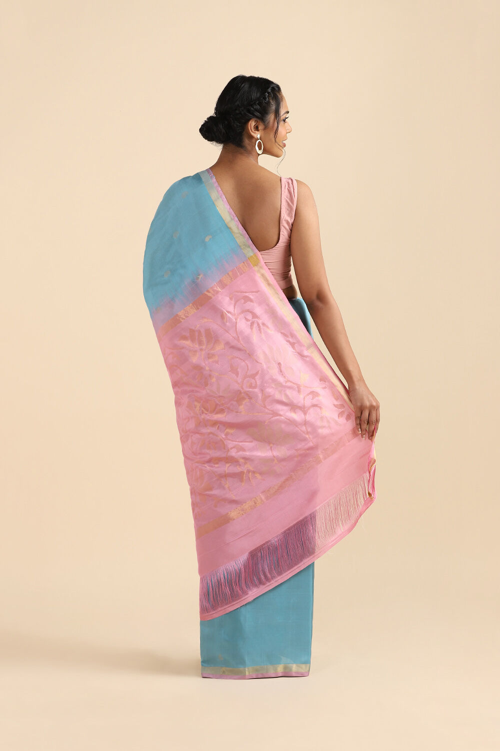 Light Blue Pure Silk Uppada Jamdani Saree image number null
