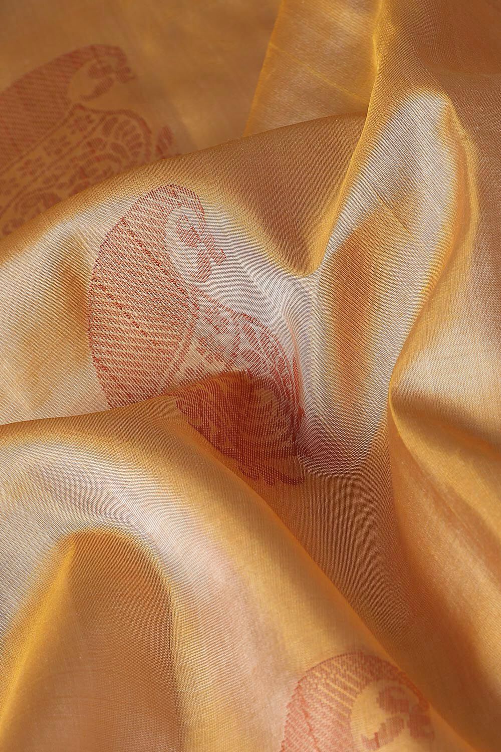 Light Orange Pure Silk South Saree image number null