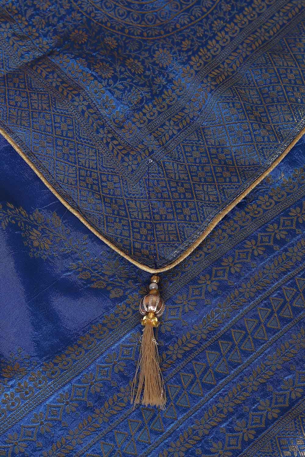 Blue Luxe Woven Saree image number null