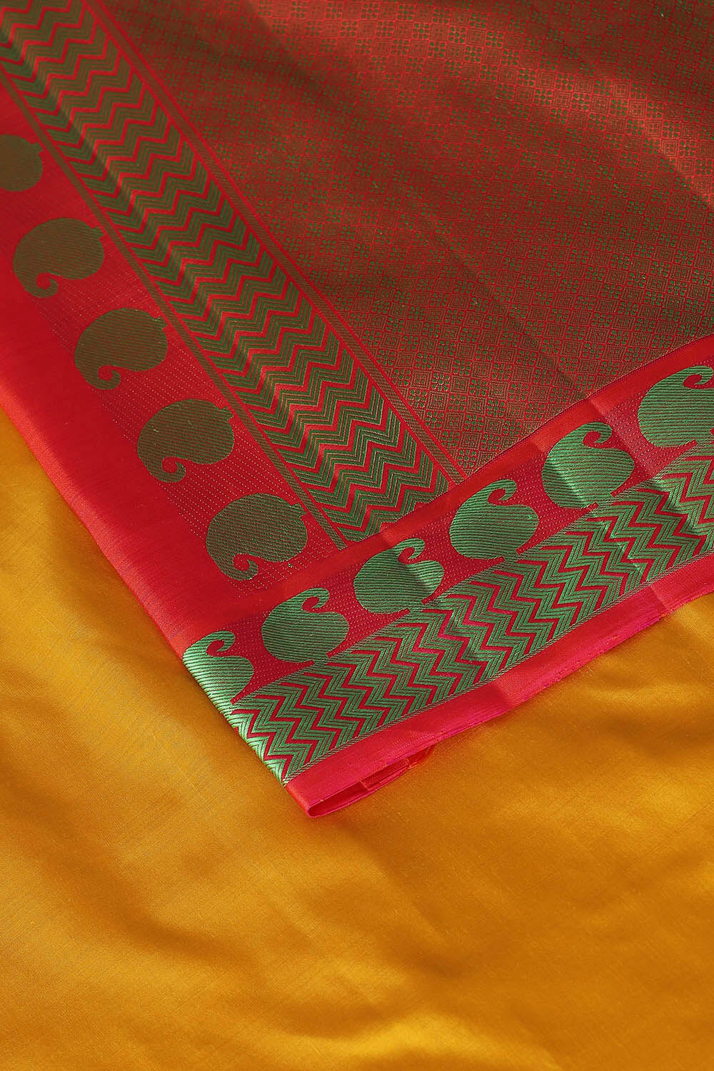 Yellow Pure Silk Kanjivaram Saree image number null