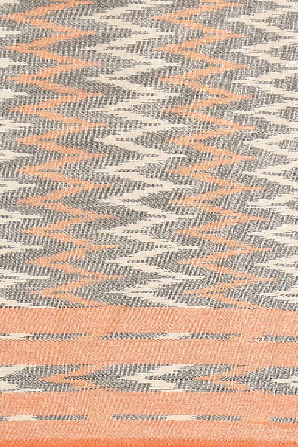 Grey Pure Cotton Pochampalli Ikat Saree image number null