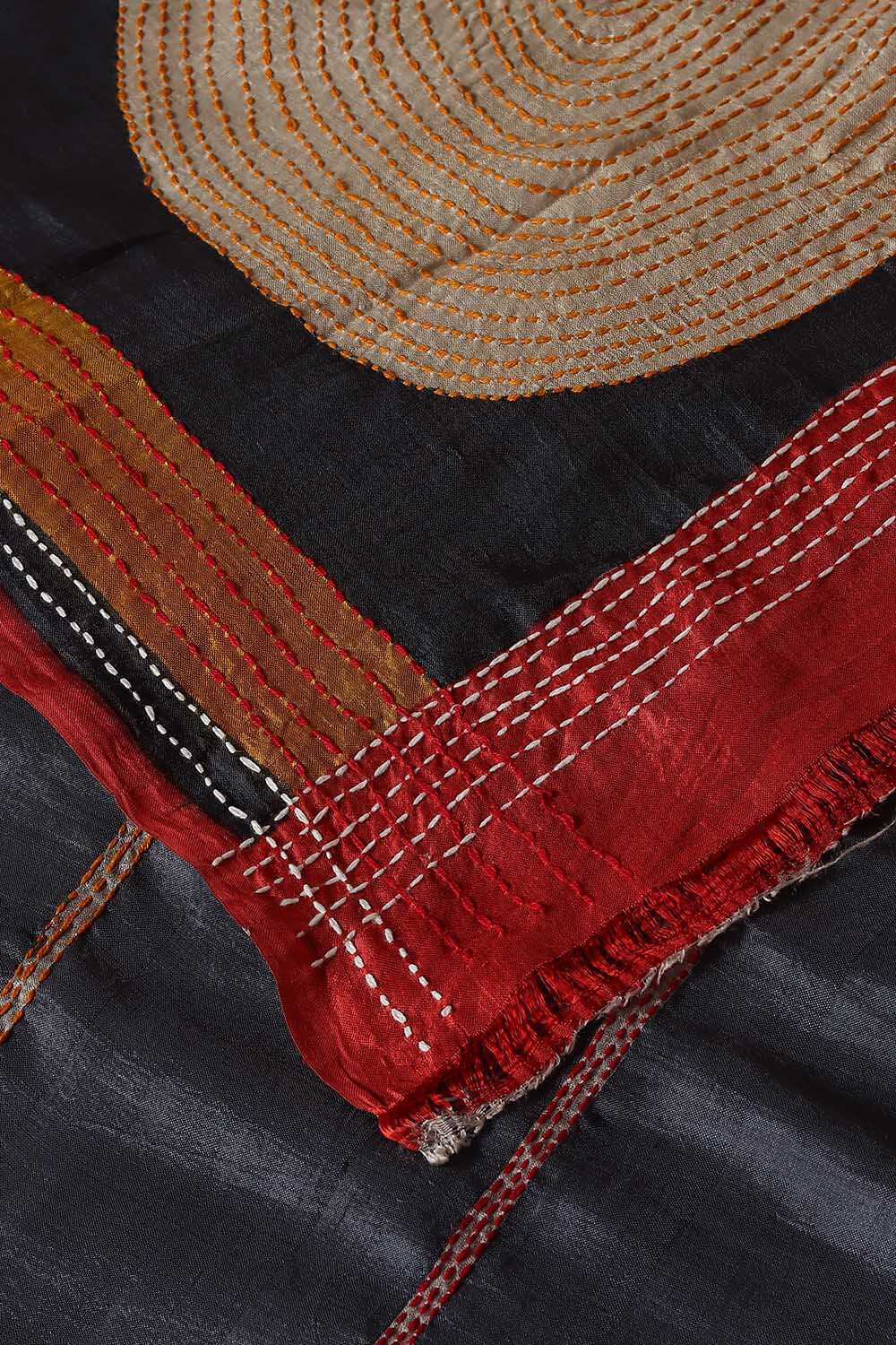 Grey Silk Batik Saree image number null