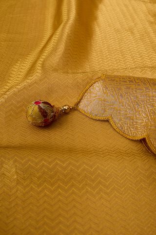 Yellow Woven Viscose Tissue Saree thumbnail image number null