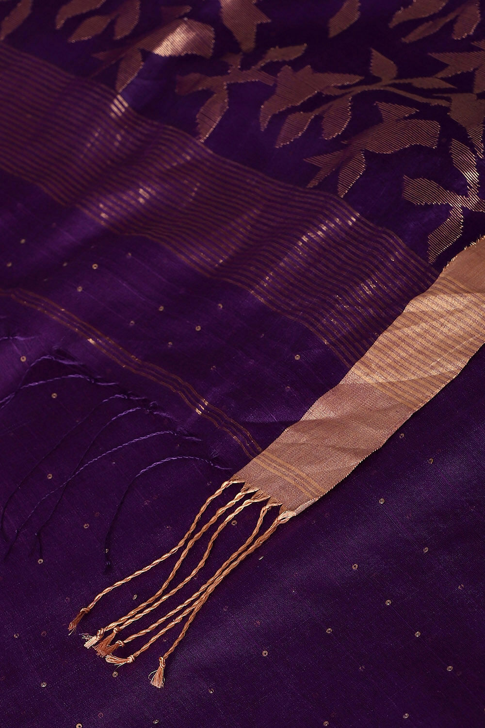 Violet Pure Silk Cotton Jamdani Saree image number null