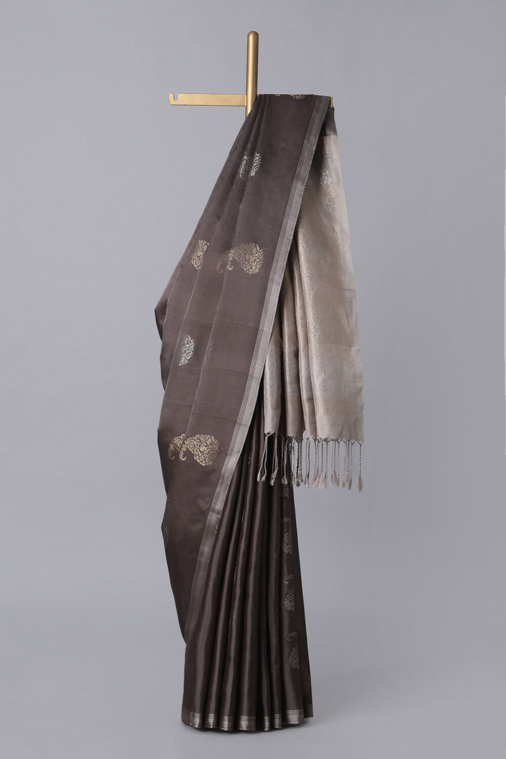 Brown Pure Silk South Saree image number null