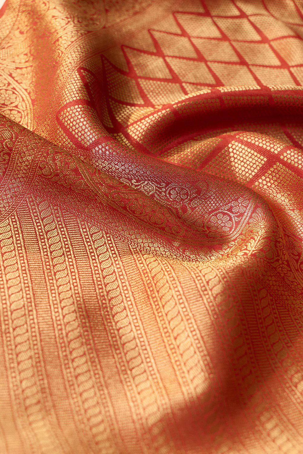 Dark Orange Woven Pure Viscose Saree image number null