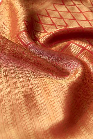 Dark Orange Woven Pure Viscose Saree thumbnail image number null