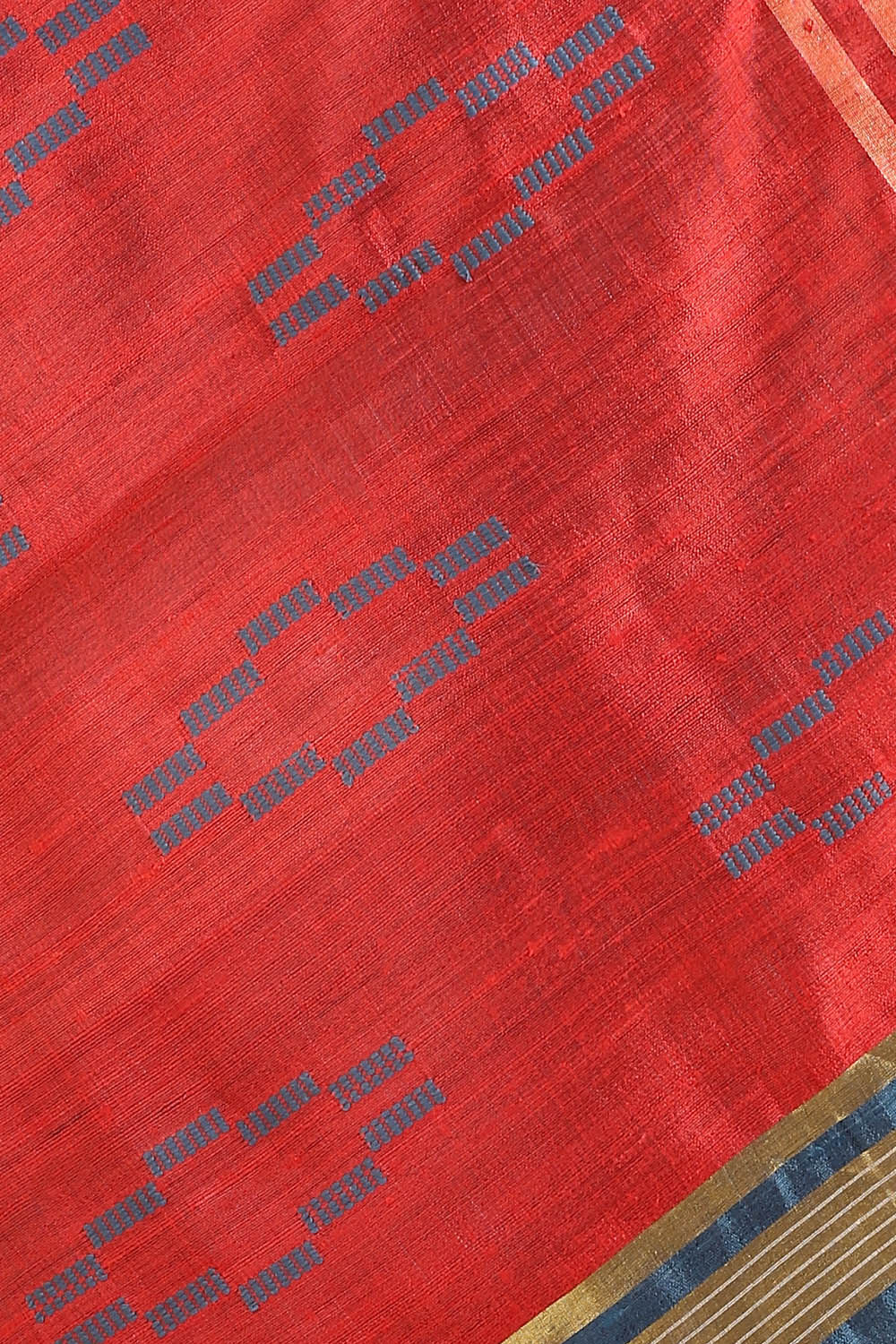 Dark Blue Pure Tussar Silk Bhagalpuri Saree image number null