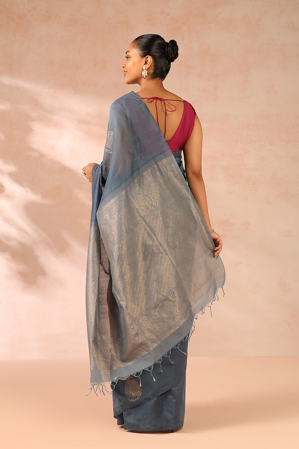 Dark Green Woven Pure Silk Cotton Saree image number null