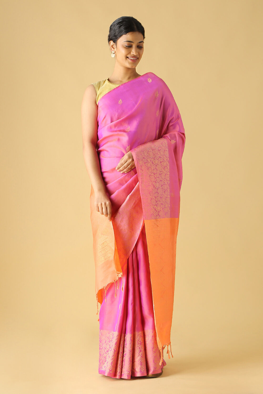 Pink Pure Silk South Saree image number null