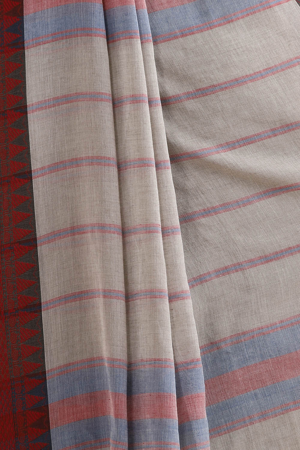 Grey Pure Cotton Bengal Saree image number null