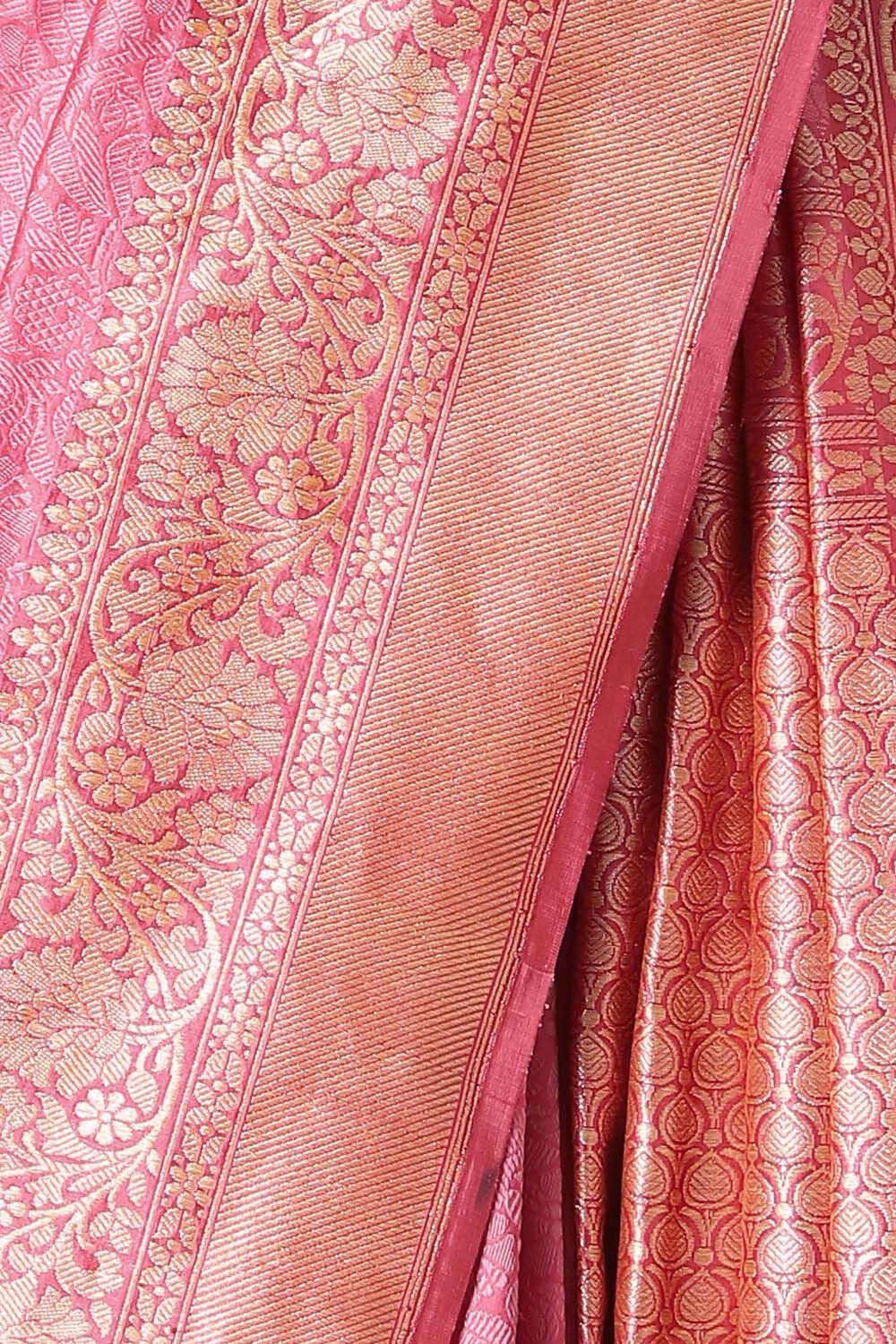 Dark Pink Pure Silk Banarasi Brocade Saree image number null