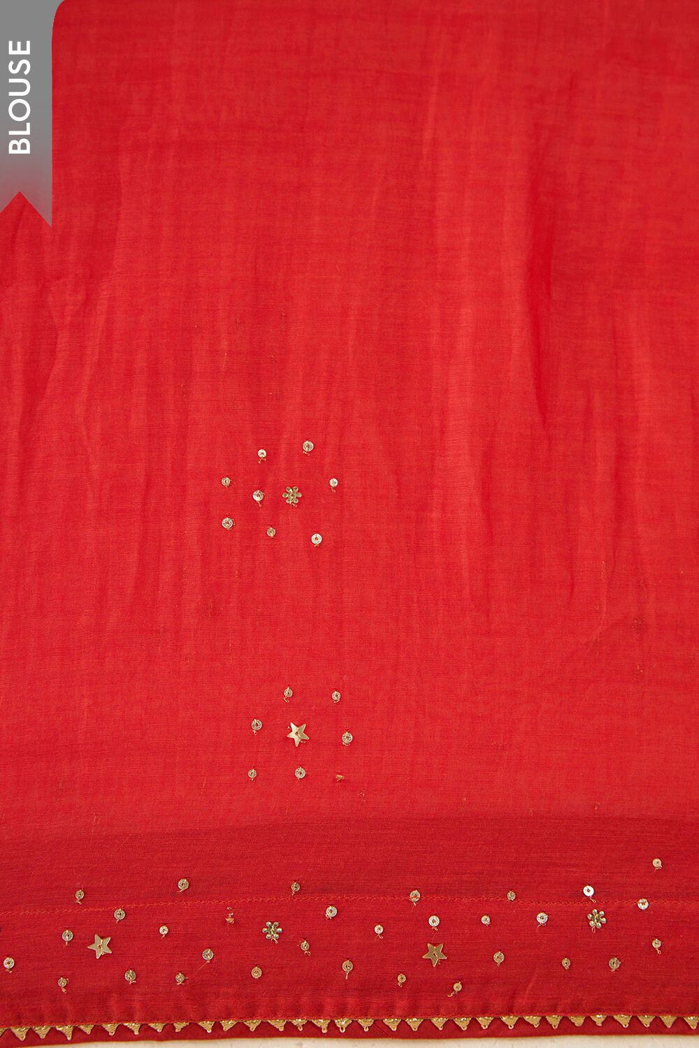 Red Pure Silk Cotton Embroidered Saree image number null