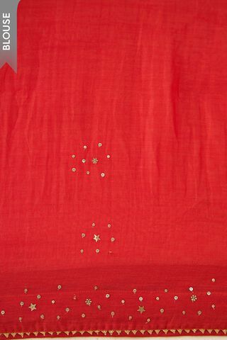 Red Pure Silk Cotton Embroidered Saree thumbnail image number null