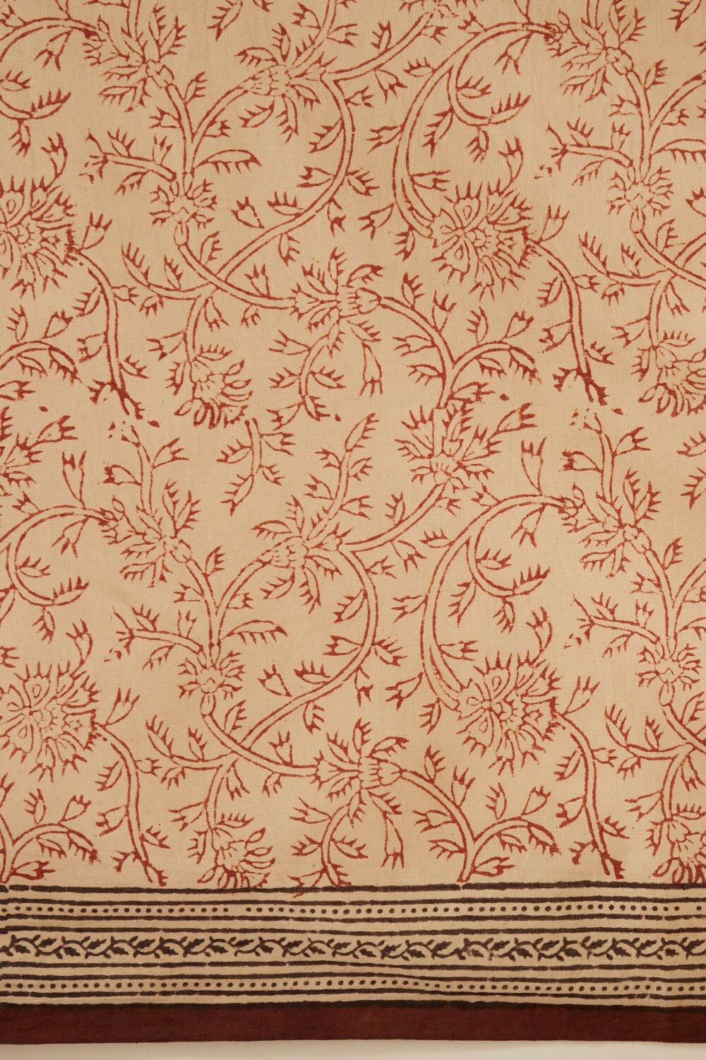 Brown Pure Cotton Block Print Bagru Saree image number null