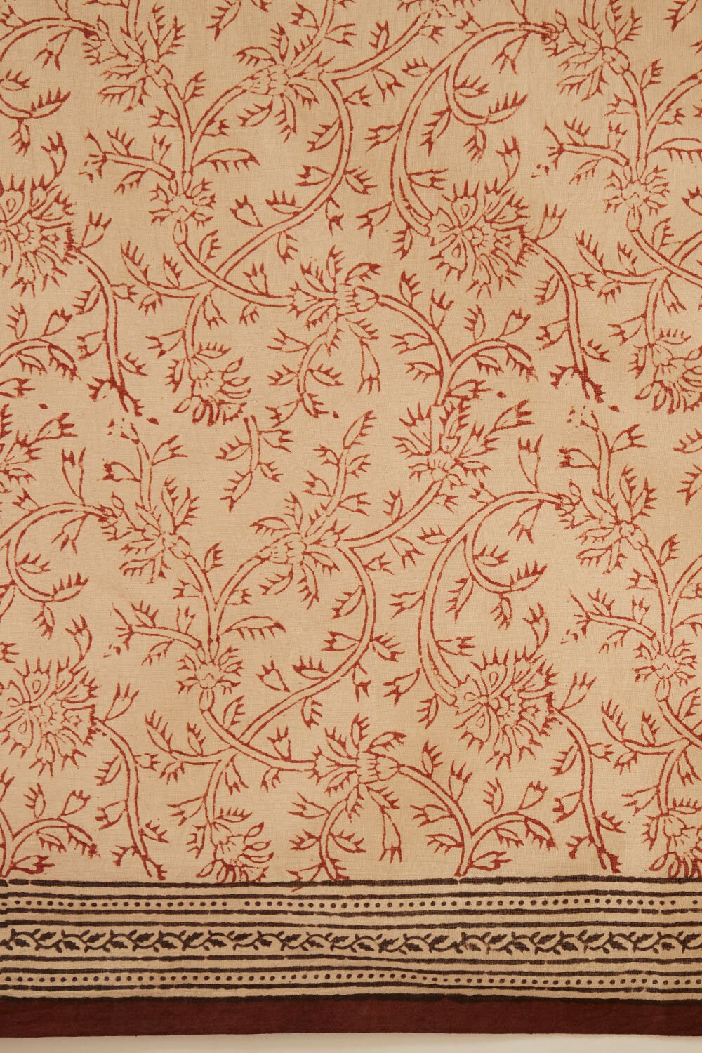 Brown Pure Cotton Block Print Bagru Saree image number null