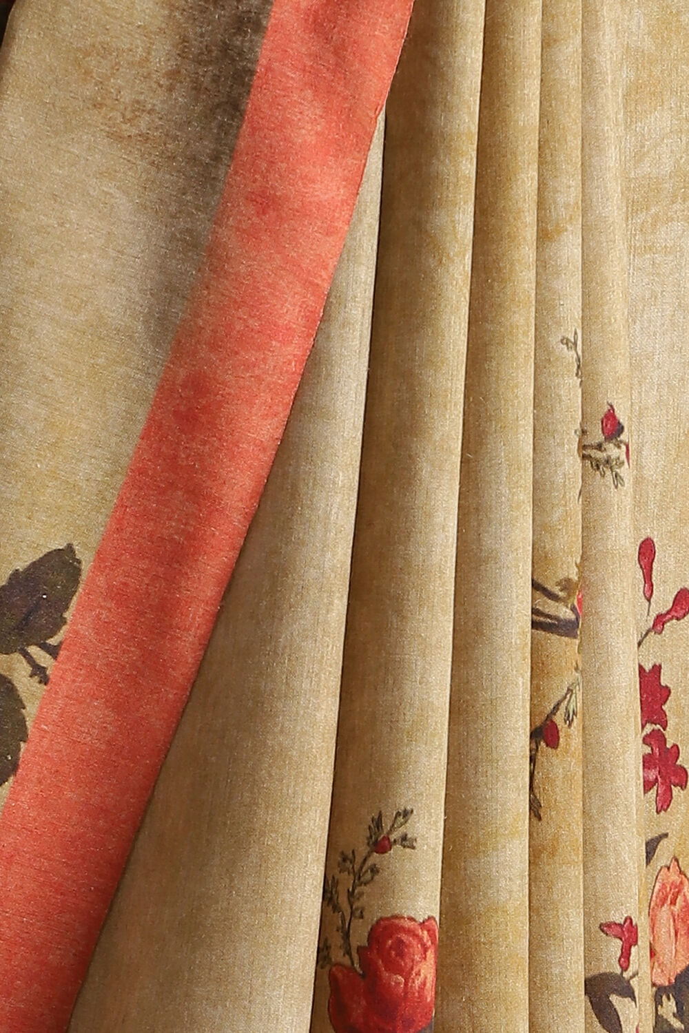 Yellow Digital Printed Pure Tussar Silk Saree image number null
