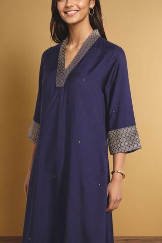 Blue Viscose Sequin Kurta thumbnail image number null