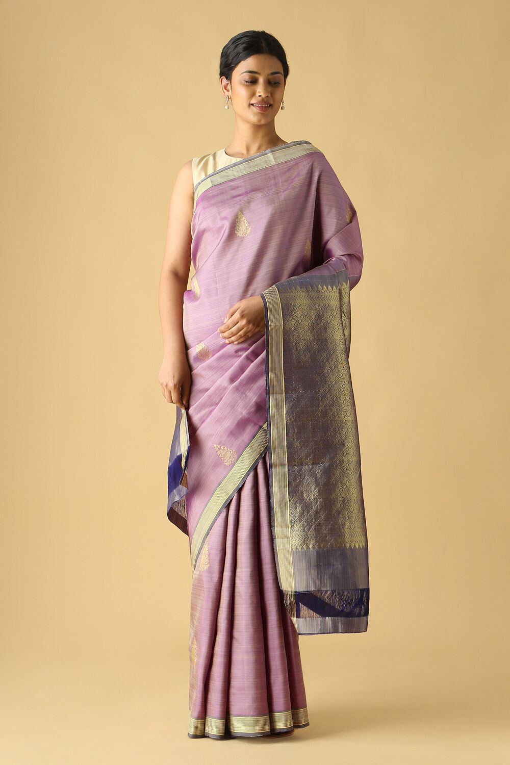 Light Pink Pure Silk Kanjivaram Saree image number null