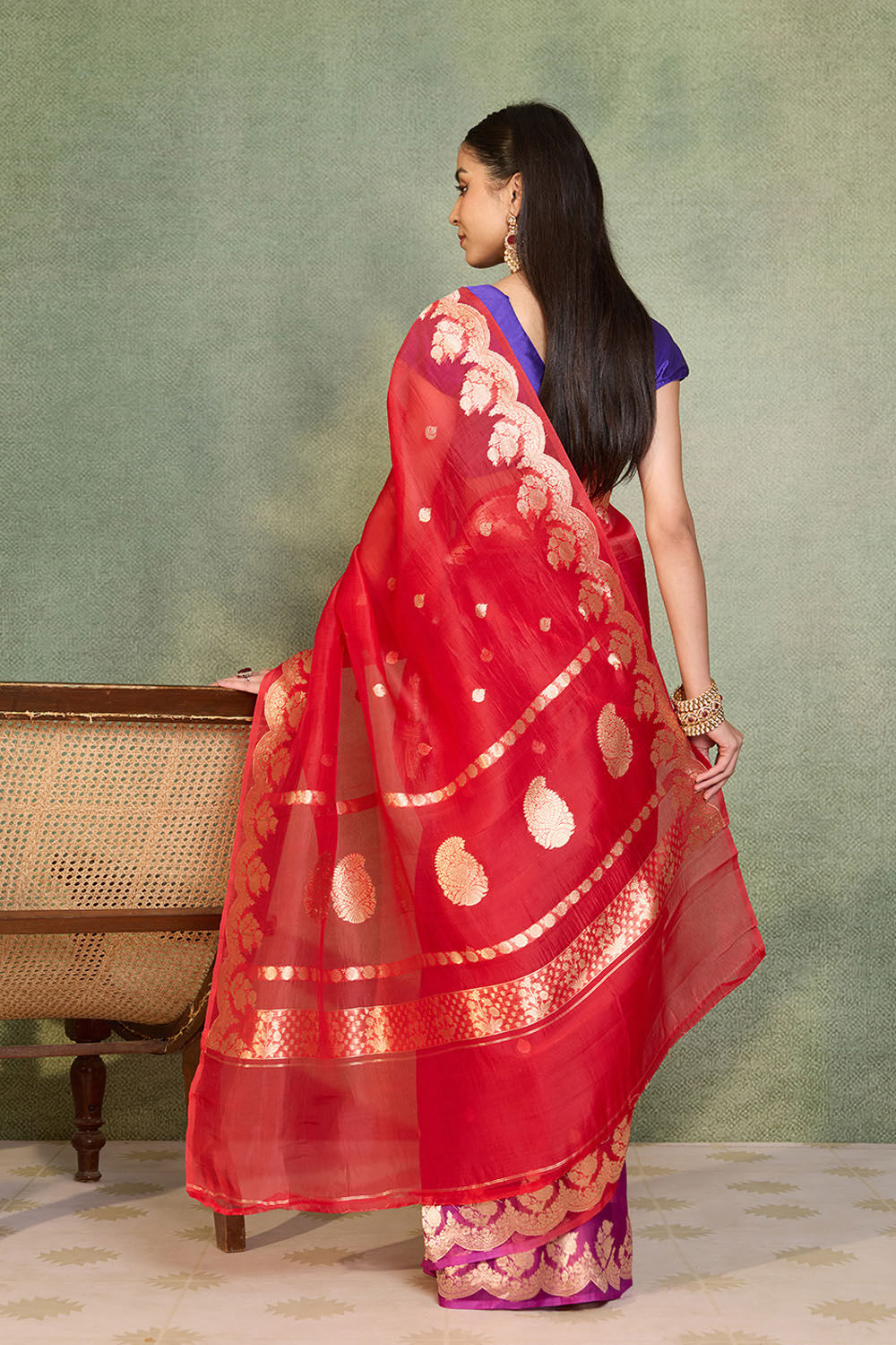 Multi Pure Silk Organza Kadwa Banarasi Saree image number null